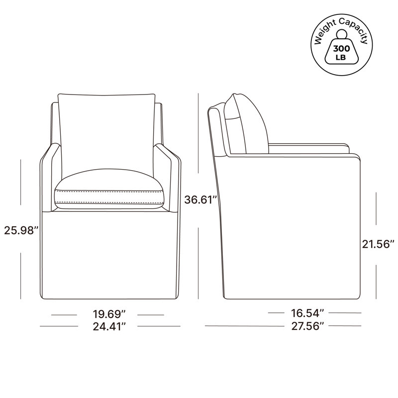 Alayaa Upholstered Armchair, Storm Polyester