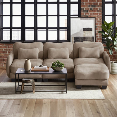 3-Seater Sectional with Ottoman and Pillows