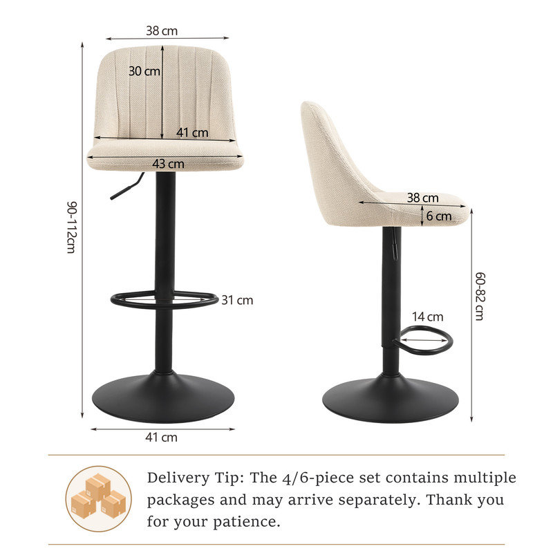 Swivel Yes Bar Stool, Beige / Black