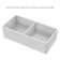 Whitehaus Collection Reversible Double Bowl Fireclay Kitchen Sink with Grid: Three Edge Frame, Plain Front Apron