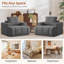 Fauteuil d'appoint surdimensionné de 44 pouces, fauteuil canapé une place en mousse à mémoire de forme avec assise profonde et accoudoirs larges-129883934