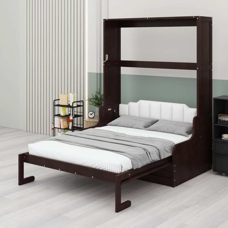 Grand lit escamotable avec coussin, Grand lit, Espresso