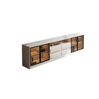 Meuble télé minimaliste de style crème