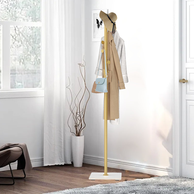 Portemanteau autoportant avec base lourde, Doré