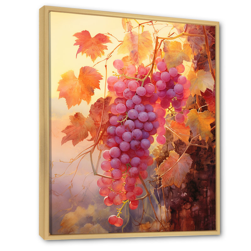 Vineyard Veil - Wine Wall Decor, Natural Floater Framed, 44" H x 34" W x 1.5" D