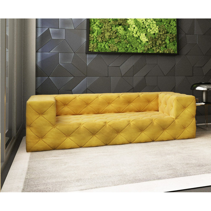 Renae 3 Seater Velvet Sofa, Gold