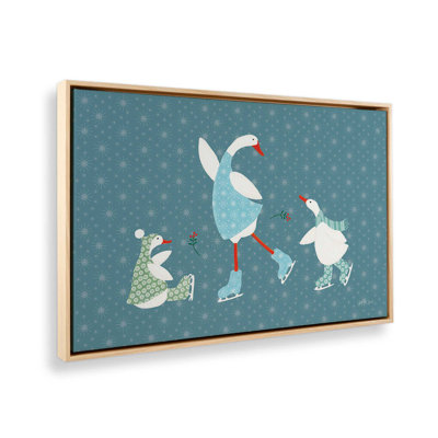 «Ducks in the Snow VI» par Yvette St. Amant, reproduction d'art sur toile