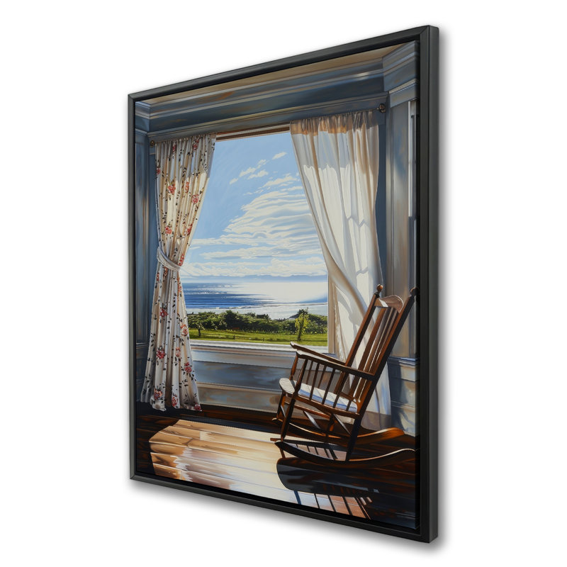 The Window - Beige Framed Canvas for Home Decor | Elegant Art