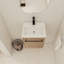 Meuble-lavabo flottant mural de 18 po avec lavabo en céramique et porte d'armoire à fermeture en douceur, parfait pour les petites salles de bain et les décors modernes-597528468-597528467