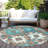 Machine Washable Indoor/Outdoor Xhevrie Teal Rug-1060177604