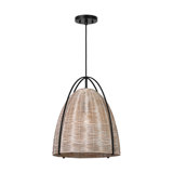 Norman 1 Light Dining Room Pendant With Ash Wicker Shade