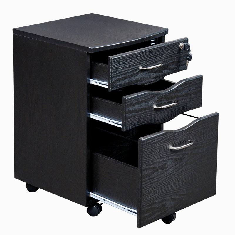 15.75'' Wide 3 -Drawer Mobile File Cabinet, Espresso