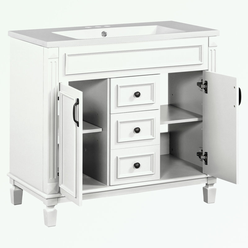 Rangement pour salle de bain Tameisha, Blanc