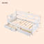 Lit de jour simple en bois avec deux tiroirs-79103045