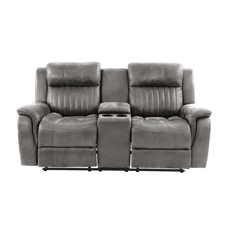 Extra Comfort Console - Modern Slate Blue Breathable Reclining Function, 41.78" H x 71.45" W x 38.22" D , Grey