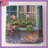 Pastel Window With Flowers Quilted Bedspread-126400366