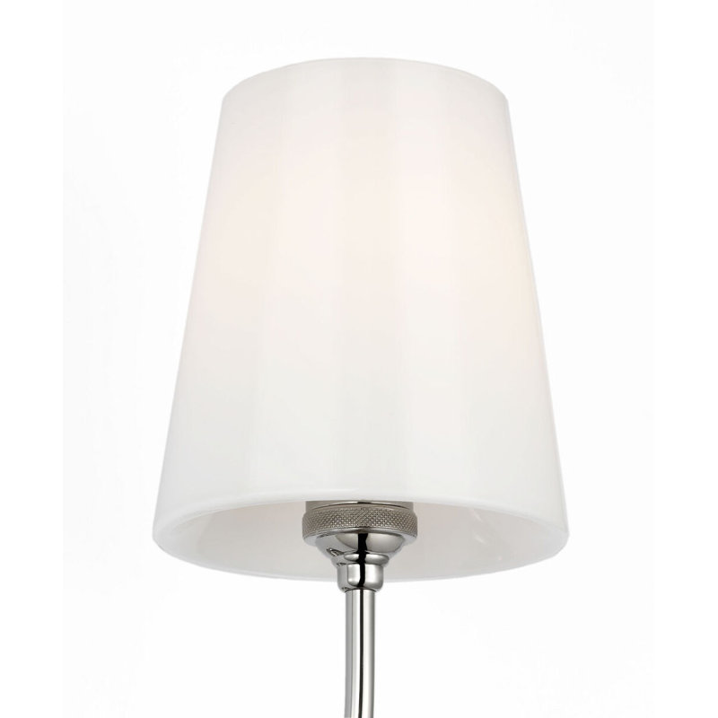 Vendome Single Sconce with White Glass, Polished Nickel