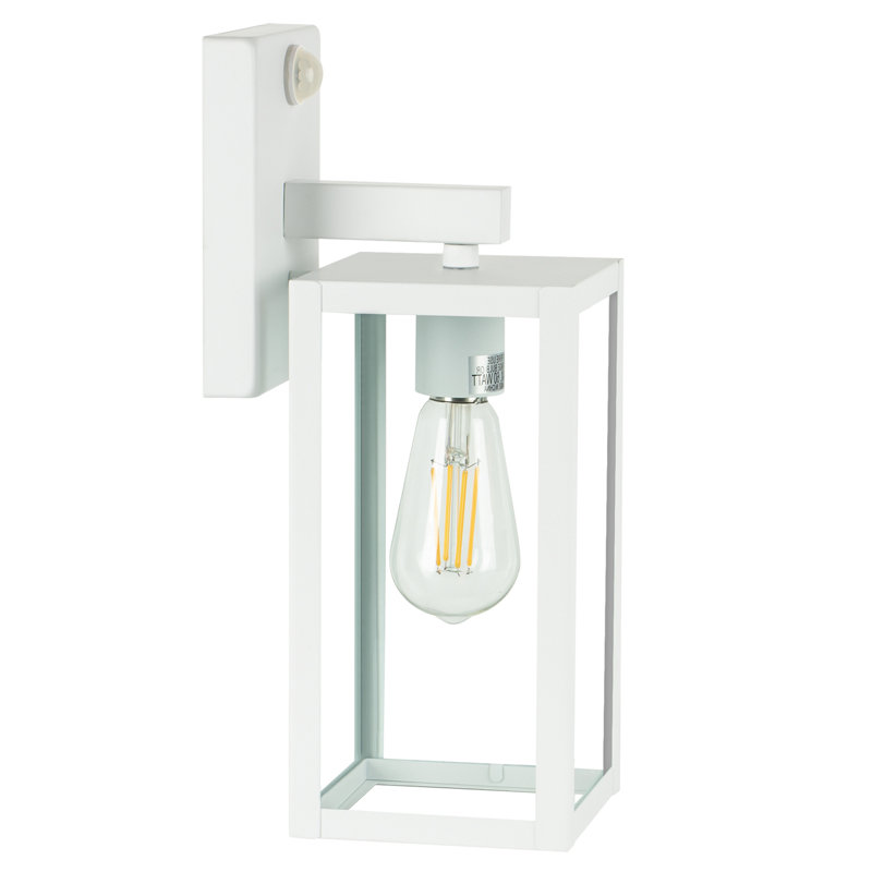 Ulonda Wall Light with Motion Sensors, White, 14" H x 5" W x 5" D, 1 Light