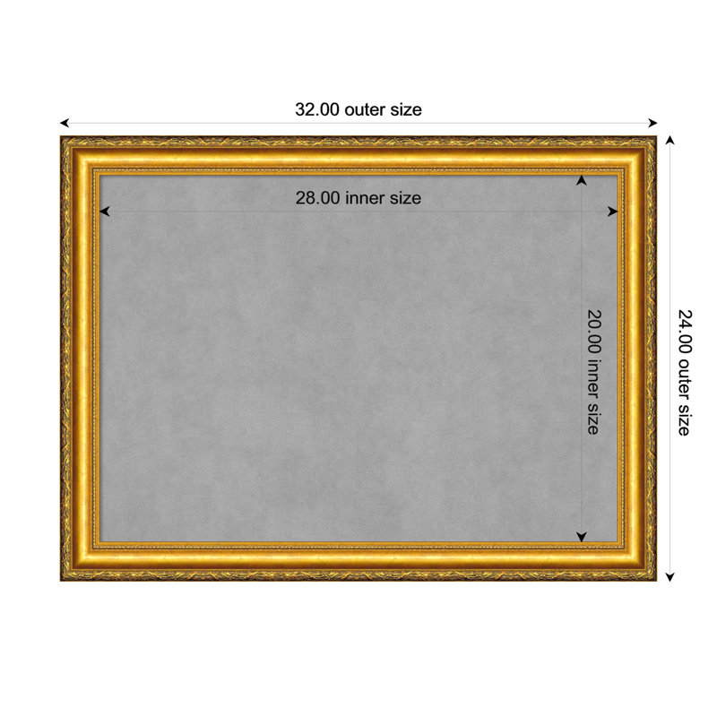 Tableau magnétique encadré doré Colonial, H 24 po x l 32 po