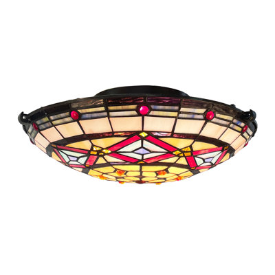 Tiffany Style - Stained Glass Flush Mount Ceiling Light