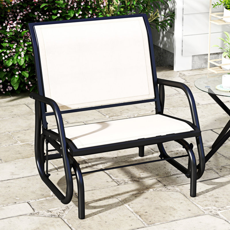 Fauteuil oscillant Outsunny (excluant la table), Crème / blanc