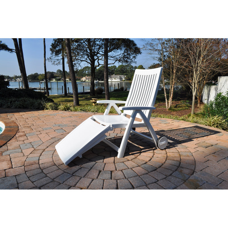 Roma Outdoor Multi-Position Lounger, White