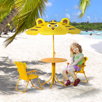 Marino Kids 4 Piece Round Outdoor Table Or Chair and Chair Set