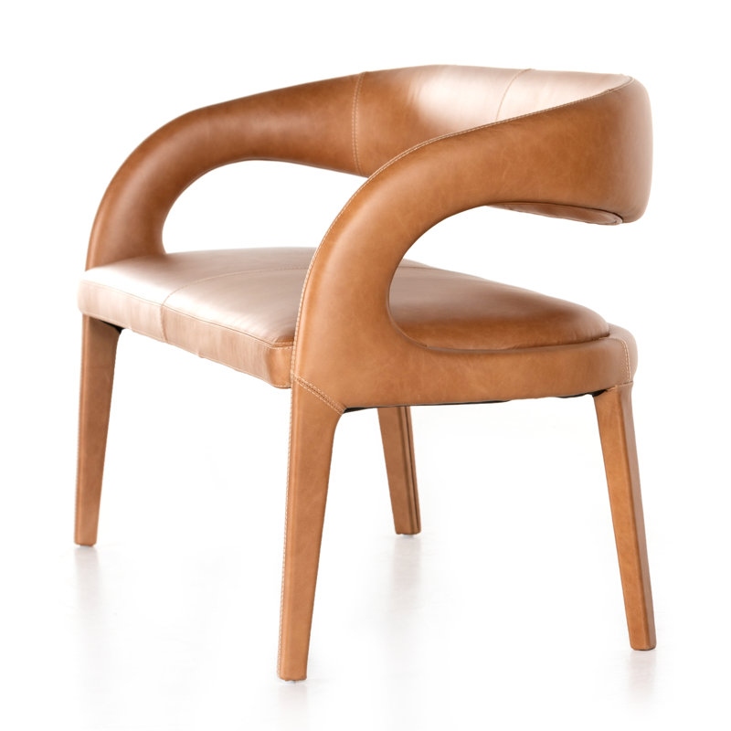 Hawkins Upholstered Dining Bench, Sonoma Butterscotch Genuine Leather