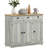 Sideboard - Modern Gray Storage Cabinet With 3 Drawers, Doors, And Adjustable Shelf For Pots Pans Shelves Daily Needs