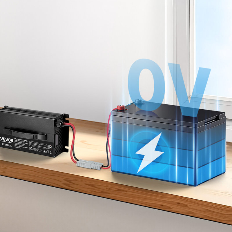 Chargeur de batterie 12V 12V 80A Lithium 14,6V AC-DC LiFePO4 pour véhicule récréatif, 876