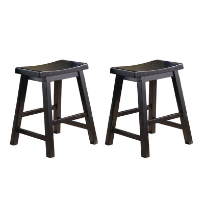 18 tabourets de 18 po, en bois massif, finition noire, atmosphère décontractée, capacité de poids de 250 lb,