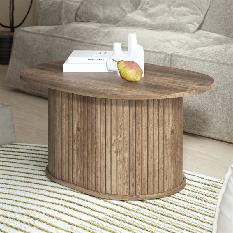 Table basse de salon oblongue moderne de 31 po Aurel, Chêne d'Oslo