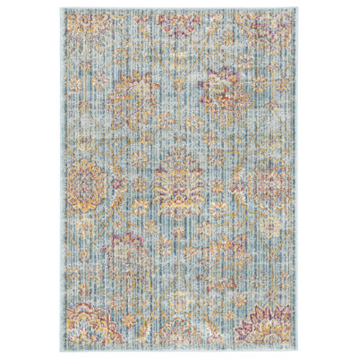 Beausejour Viscose Oriental Rug in Blue/Multi