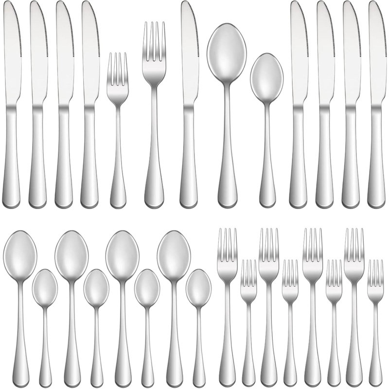 20 Piece Silverware Set Service For 4,Premium Stainless Steel Flatware Set,Mirror Polished Cutlery Utensil Set,Durable Home Kitchen Eating Tableware Set,Include Fork Knife Spoon Set,Dishwasher Safe