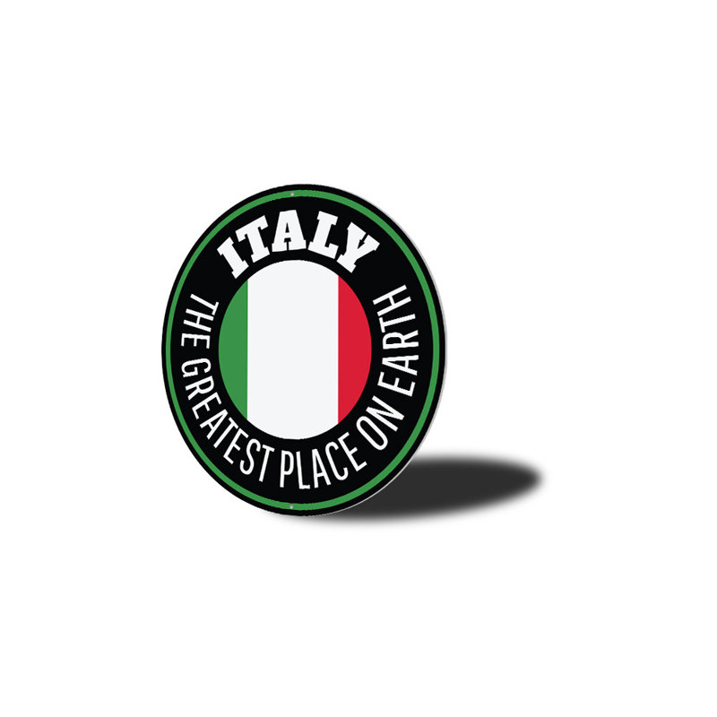 Plaque en aluminium Italie, H 18 po x l 18 po x P 0,06 po