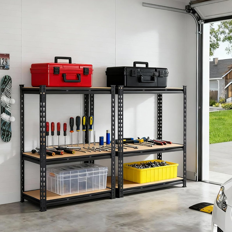 Étagères de garage robustes, étagère de rangement utilitaire en métal à 3 niveaux, H 36 po x l 36 po x P 24 po