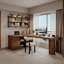 Bureau en bois massif en forme de L brun noisette-412083836-412083777
