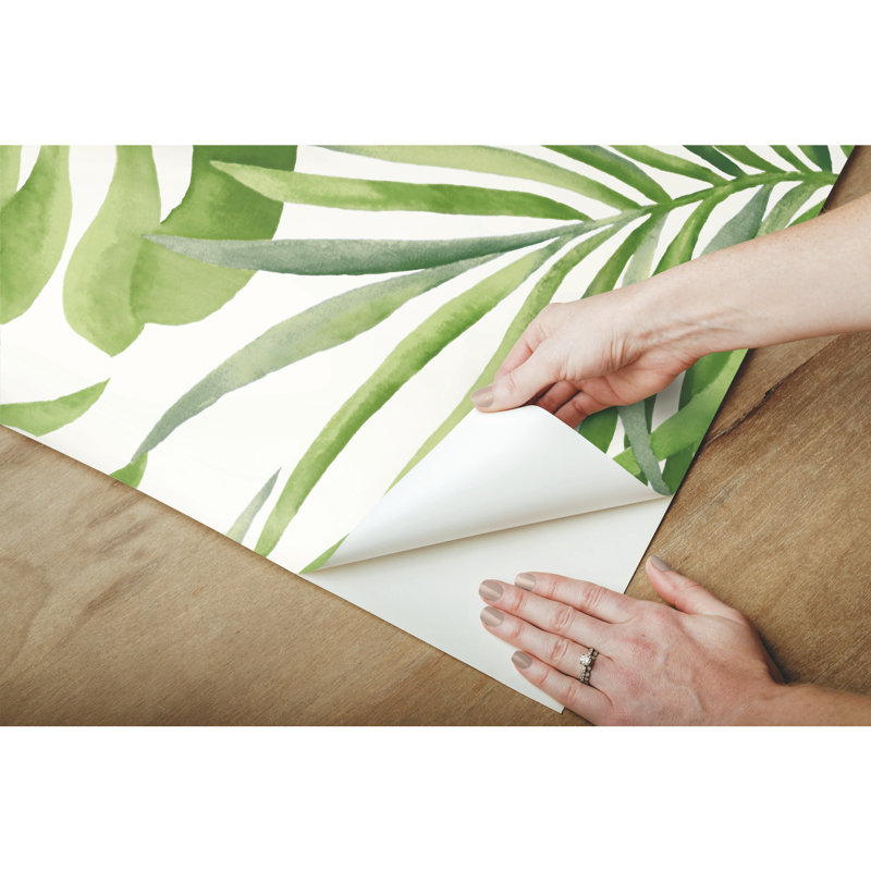 Paradise Palm Floral Peel & Stick Wallpaper Roll, Green