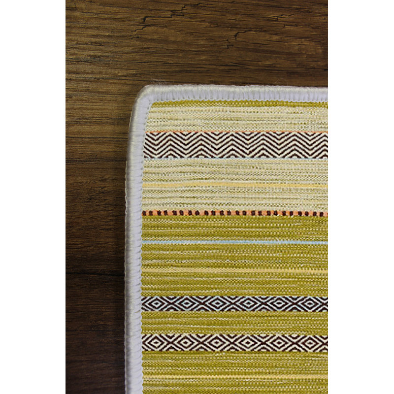 Eco-Friendly Area Rug, 100% Polyester, 4.6 x 7.2 Feet | Antibacterial, Non-Slip PVC Dot Underside, Machine Washable | Durable Digital Print, Green Color | Perfect for Living Room, Bedroom, and Play Areas