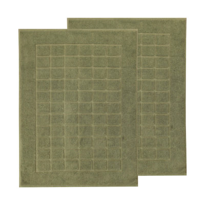 100% Cotton Thick & Absorbent Reversible Checkered Bath Mats