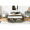 Grand lit gris antique avec 6 tiroirs de rangement, idéal pour les vêtements supplémentaires, chambre à coucher au design épuré organisant des articles saisonniers, espace propre