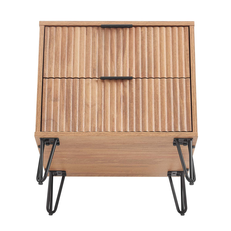 Gafita 20.07'' W Nightstand, Golden Brown, Individual