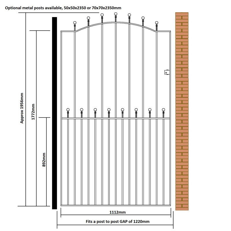 Begonia 194 cm H Gate Fencing, 122cm W X 194cm H