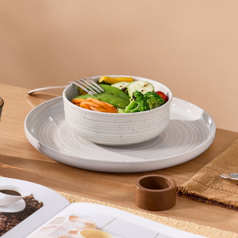 Constellation Plates And Bowls Sets, 18 Piece Dinnerware Sets，white, White