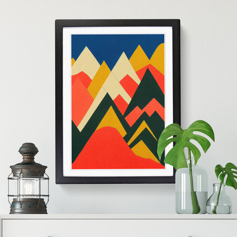 Mountain Abstract Vol.1 - Picture Frame Print, Black, 64cm H x 46cm W x 2cm D
