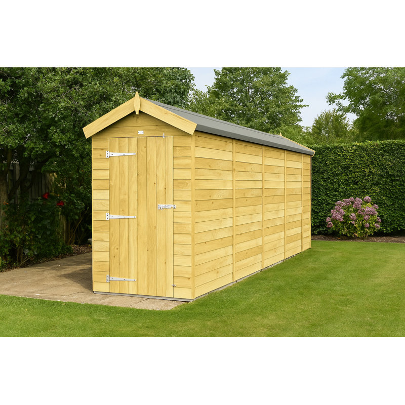 Apex Shed - Single Door without Windows, 6ft x 16ft