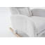 Chaise berçante Teddy en tissu avec repose-pieds réglable, ivoire
