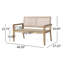 Causeuse d'extérieur en osier et en bois d'acacia, multicolore brun clair et brun clair, H 34 po x l 46,5 po x P 27,25 po