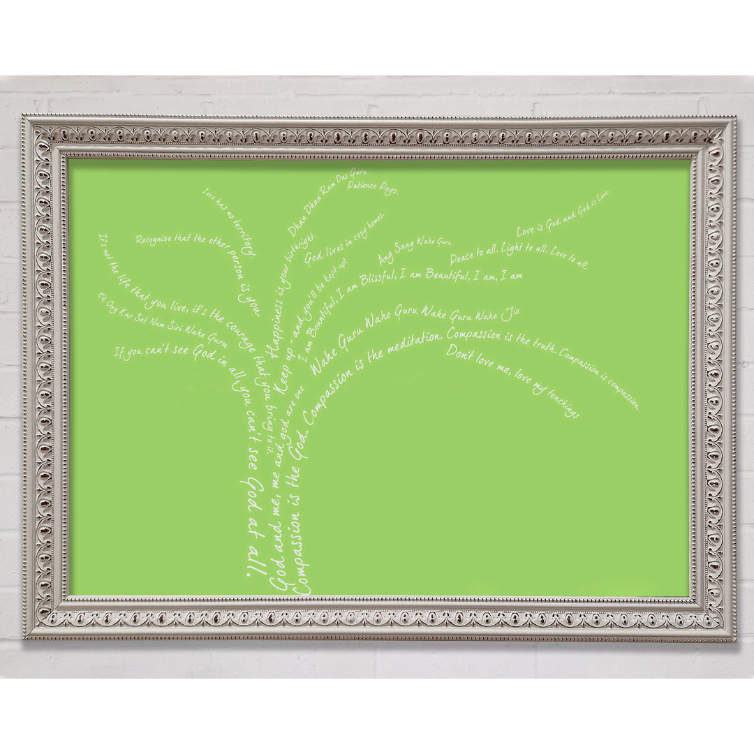 Love Quote The Love Tree Lime Green - Einzelne Bilderrahmen Kunstdrucke