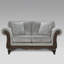 Carved Wood Frame Sofa And Loveseat Set